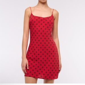 Abercrombie & Fitch Red and Black Polka Dot Mini Dress